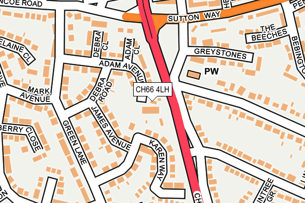 CH66 4LH map - OS OpenMap – Local (Ordnance Survey)