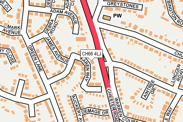 CH66 4LJ map - OS OpenMap – Local (Ordnance Survey)