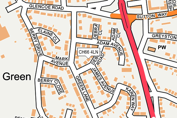 CH66 4LN map - OS OpenMap – Local (Ordnance Survey)