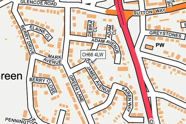 CH66 4LW map - OS OpenMap – Local (Ordnance Survey)
