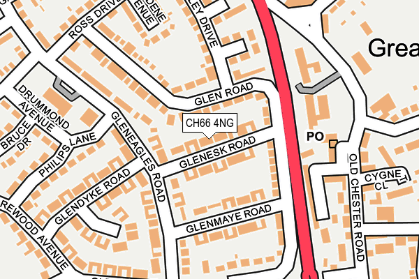 CH66 4NG map - OS OpenMap – Local (Ordnance Survey)