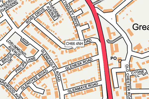 CH66 4NH map - OS OpenMap – Local (Ordnance Survey)