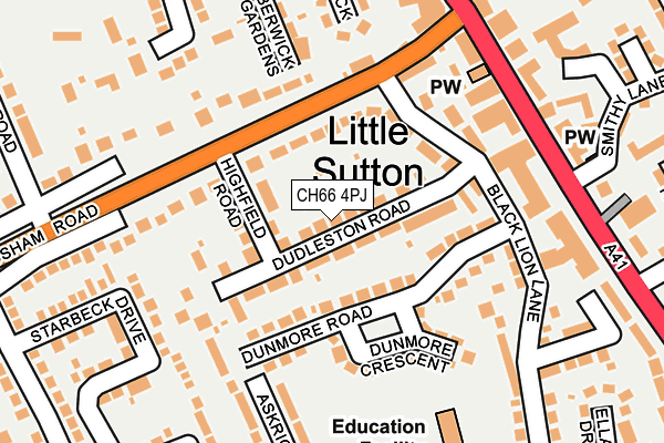 CH66 4PJ map - OS OpenMap – Local (Ordnance Survey)