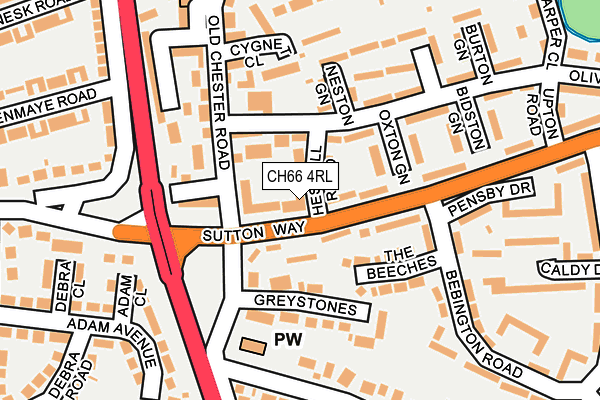 CH66 4RL map - OS OpenMap – Local (Ordnance Survey)