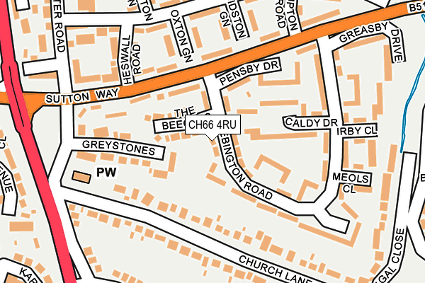 CH66 4RU map - OS OpenMap – Local (Ordnance Survey)