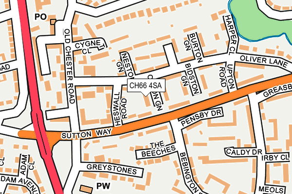 CH66 4SA map - OS OpenMap – Local (Ordnance Survey)