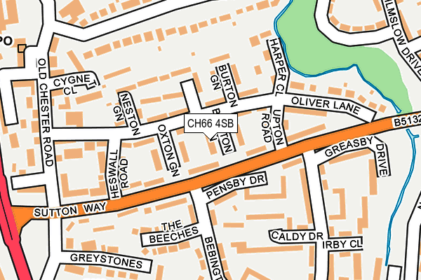 CH66 4SB map - OS OpenMap – Local (Ordnance Survey)