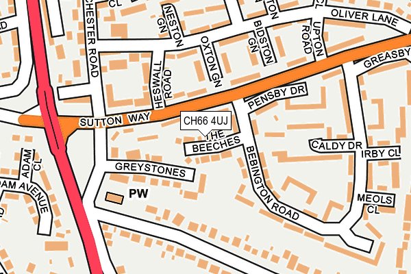 CH66 4UJ map - OS OpenMap – Local (Ordnance Survey)