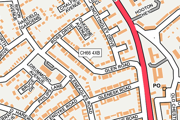 CH66 4XB map - OS OpenMap – Local (Ordnance Survey)