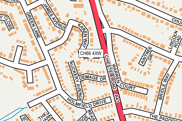 CH66 4XW map - OS OpenMap – Local (Ordnance Survey)