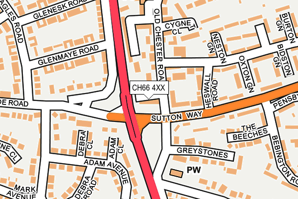 CH66 4XX map - OS OpenMap – Local (Ordnance Survey)