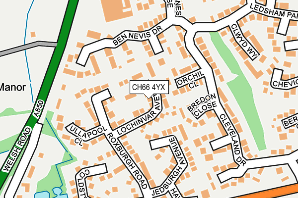 CH66 4YX map - OS OpenMap – Local (Ordnance Survey)