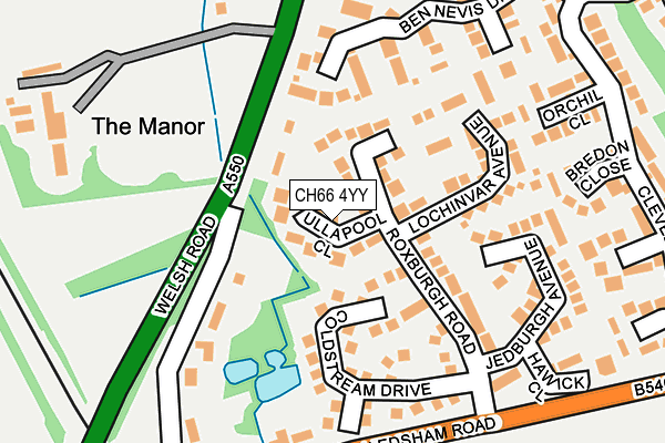 CH66 4YY map - OS OpenMap – Local (Ordnance Survey)