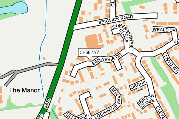 CH66 4YZ map - OS OpenMap – Local (Ordnance Survey)