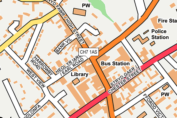 CH7 1AS map - OS OpenMap – Local (Ordnance Survey)