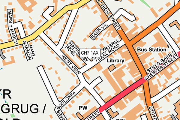 CH7 1AX map - OS OpenMap – Local (Ordnance Survey)