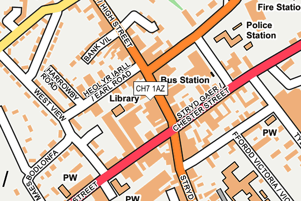 CH7 1AZ map - OS OpenMap – Local (Ordnance Survey)