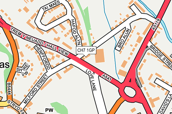 CH7 1GP map - OS OpenMap – Local (Ordnance Survey)
