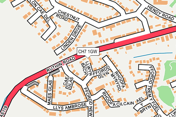 CH7 1GW map - OS OpenMap – Local (Ordnance Survey)