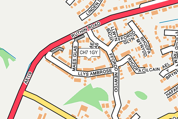 CH7 1GY map - OS OpenMap – Local (Ordnance Survey)