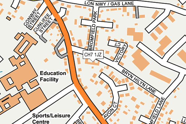 CH7 1JZ map - OS OpenMap – Local (Ordnance Survey)