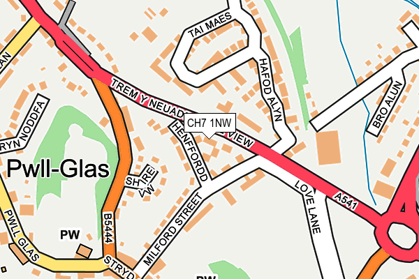 CH7 1NW map - OS OpenMap – Local (Ordnance Survey)