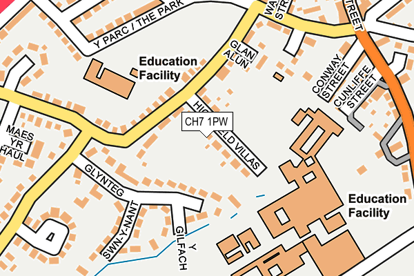 CH7 1PW map - OS OpenMap – Local (Ordnance Survey)