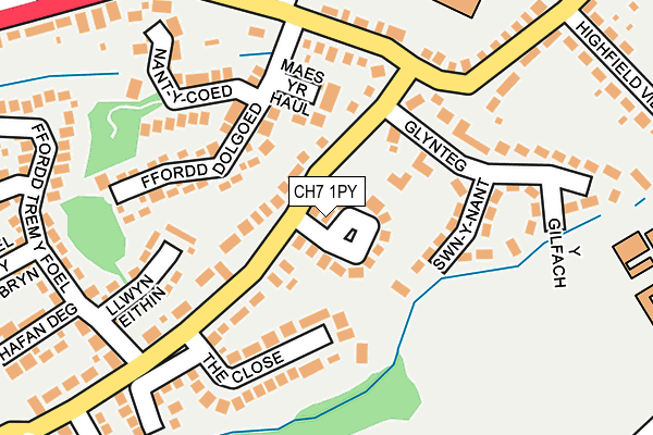 CH7 1PY map - OS OpenMap – Local (Ordnance Survey)