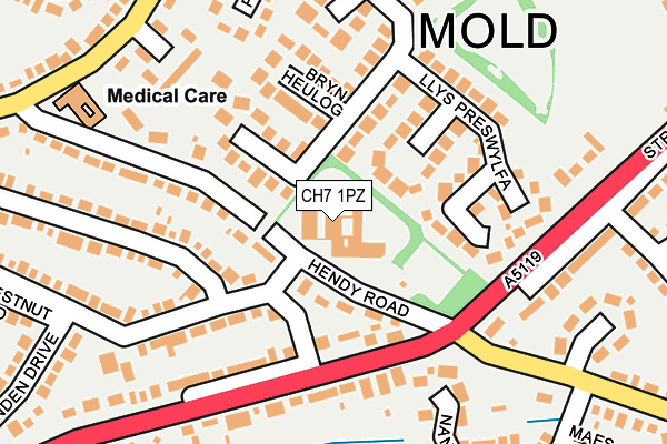 CH7 1PZ map - OS OpenMap – Local (Ordnance Survey)