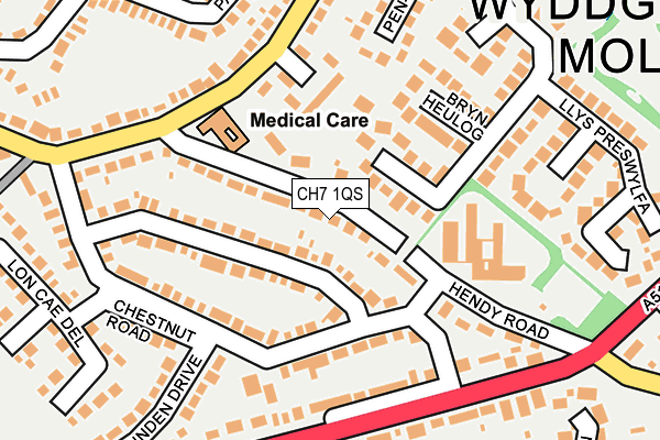 CH7 1QS map - OS OpenMap – Local (Ordnance Survey)