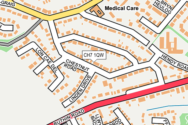 CH7 1QW map - OS OpenMap – Local (Ordnance Survey)