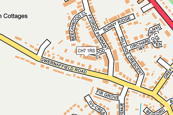 CH7 1RS map - OS OpenMap – Local (Ordnance Survey)