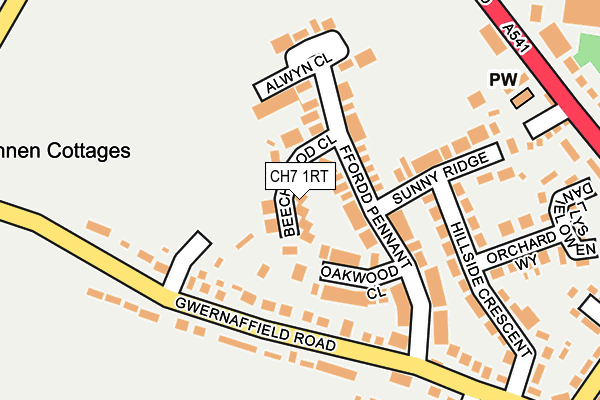 CH7 1RT map - OS OpenMap – Local (Ordnance Survey)