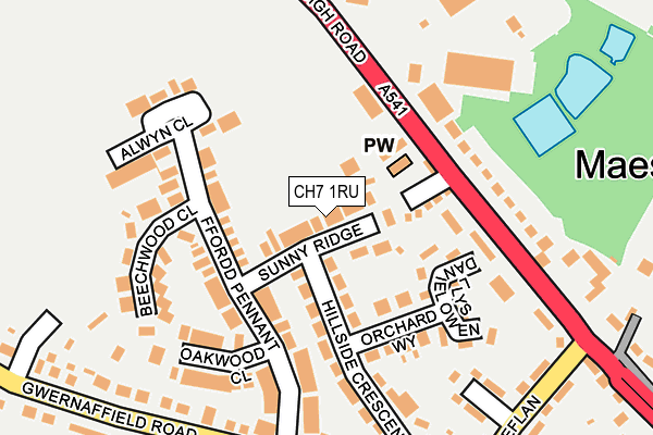 CH7 1RU map - OS OpenMap – Local (Ordnance Survey)