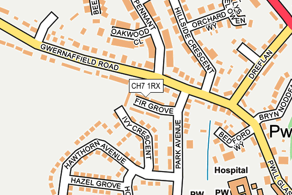 CH7 1RX map - OS OpenMap – Local (Ordnance Survey)