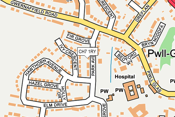 CH7 1RY map - OS OpenMap – Local (Ordnance Survey)
