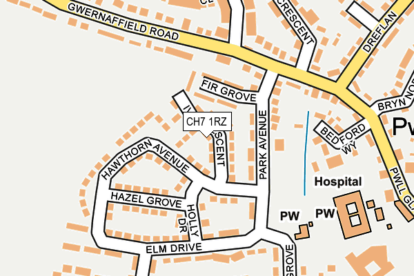 CH7 1RZ map - OS OpenMap – Local (Ordnance Survey)