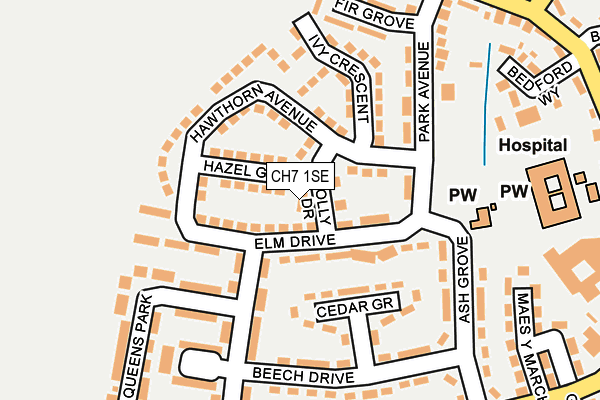 CH7 1SE map - OS OpenMap – Local (Ordnance Survey)