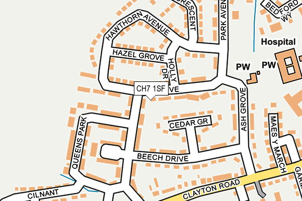 CH7 1SF map - OS OpenMap – Local (Ordnance Survey)