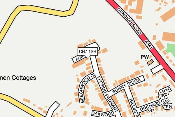 CH7 1SH map - OS OpenMap – Local (Ordnance Survey)