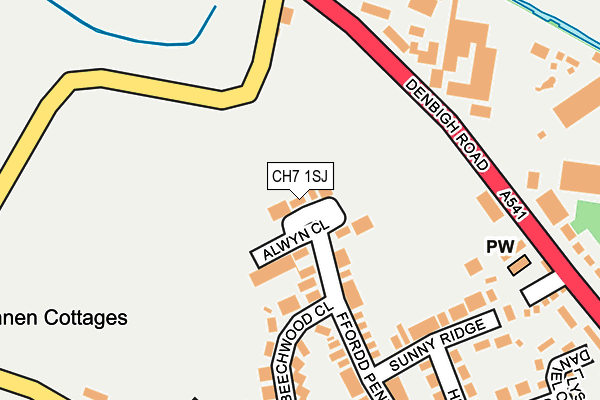 CH7 1SJ map - OS OpenMap – Local (Ordnance Survey)