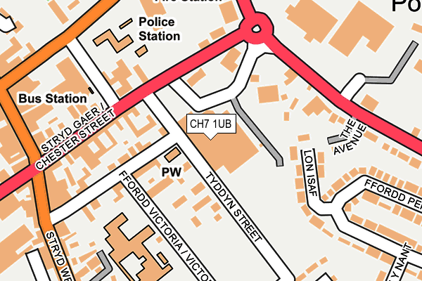 CH7 1UB map - OS OpenMap – Local (Ordnance Survey)