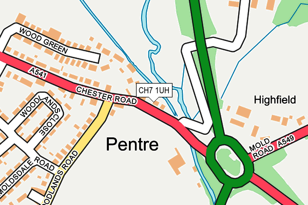 CH7 1UH map - OS OpenMap – Local (Ordnance Survey)