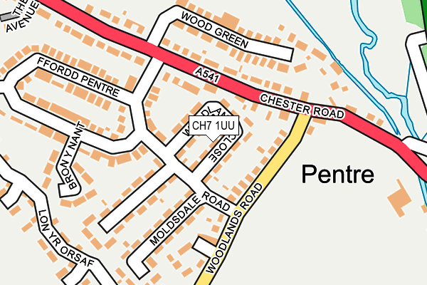 CH7 1UU map - OS OpenMap – Local (Ordnance Survey)