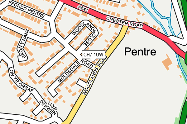 CH7 1UW map - OS OpenMap – Local (Ordnance Survey)