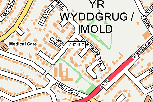 CH7 1UZ map - OS OpenMap – Local (Ordnance Survey)