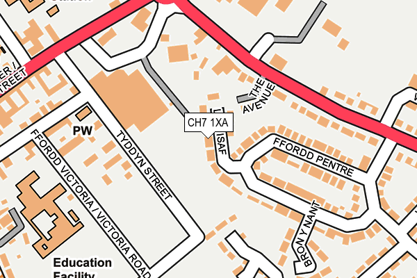 CH7 1XA map - OS OpenMap – Local (Ordnance Survey)