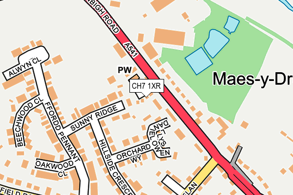 CH7 1XR map - OS OpenMap – Local (Ordnance Survey)