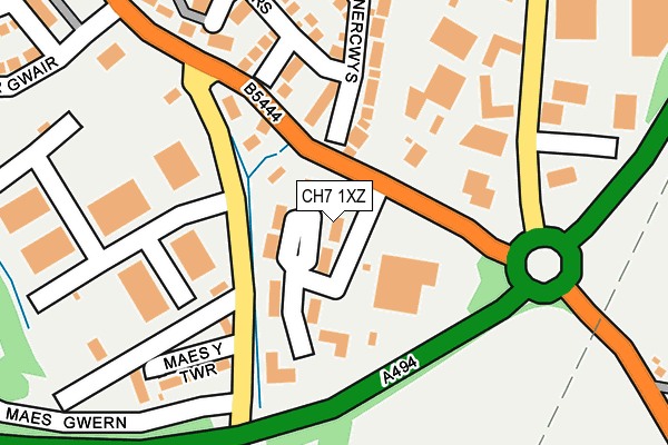 CH7 1XZ map - OS OpenMap – Local (Ordnance Survey)