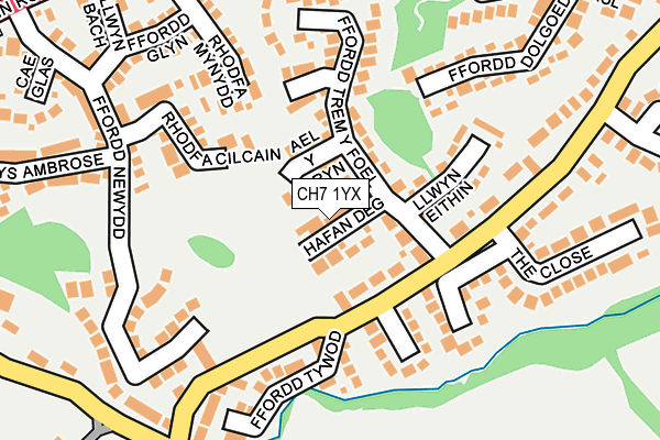 CH7 1YX map - OS OpenMap – Local (Ordnance Survey)